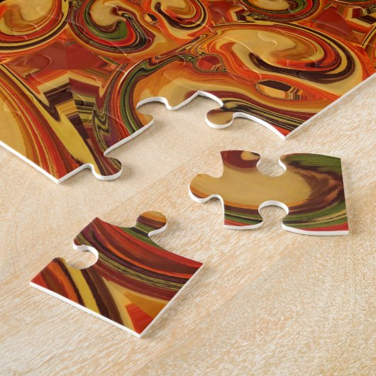 Abstrakte Orange-, Braun- und Grüntöne Puzzle (Seite)