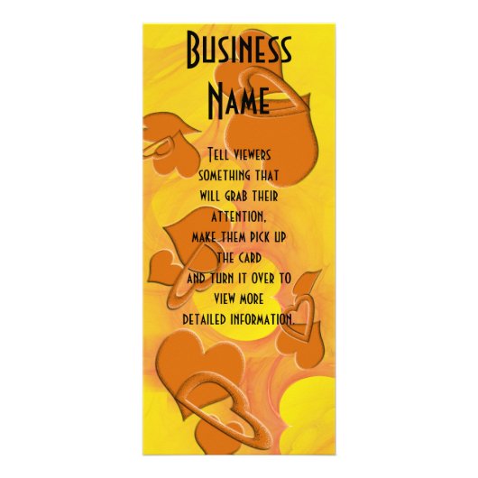 Abstrakte Orange Digital Heart Art Werbekarte (Vorne)