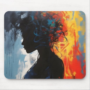 Abstrakte Orange Frau Mousepad