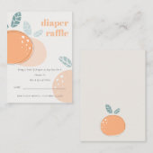 Abstrakte Orange Frucht Windeln Raffle Babydusche Begleitkarte (Vorne/Hinten)