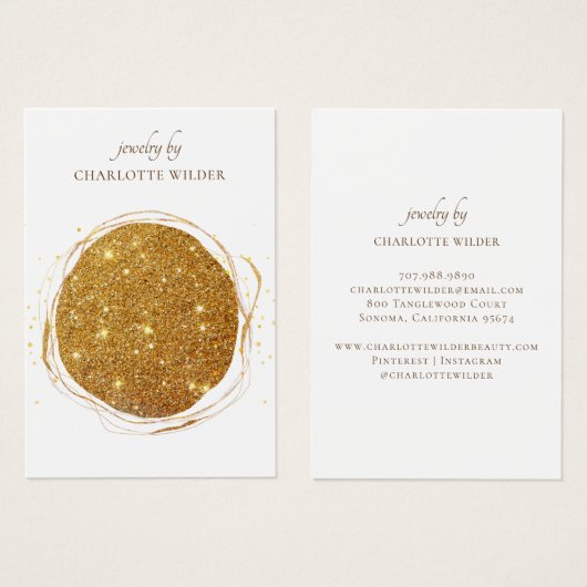 Abstrakte Orange Gold Circle Earring Display Card (Vorne & Hinten)