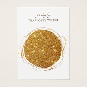 Abstrakte Orange Gold Circle Earring Display Card
