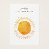 Abstrakte Orange Gold Circle Earring Display Card (Vorderseite)