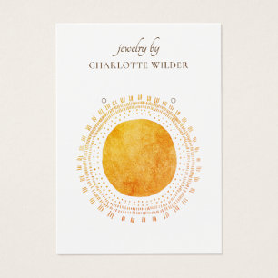 Abstrakte Orange Gold Circle Earring Display Card