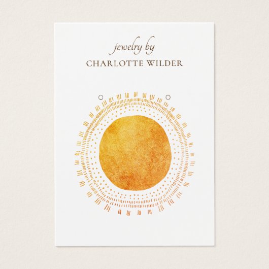 Abstrakte Orange Gold Circle Earring Display Card (Vorderseite)