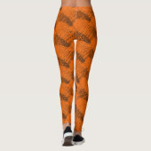 Abstrakte Orange Lines Modernes Schwarz Leggings (Rückseite)