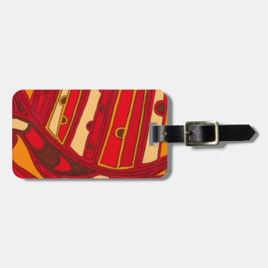 Abstrakte orange Platten Gepäckanhänger (Vorderseite horizontal)
