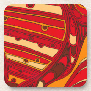 Abstrakte orange Platten Getränkeuntersetzer
