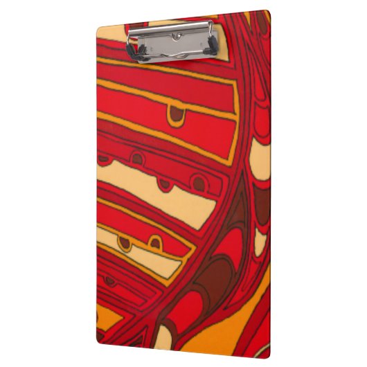 Abstrakte orange Platten Klemmbrett (Links)