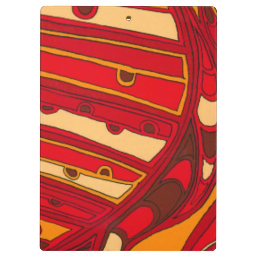 Abstrakte orange Platten Klemmbrett (Rückseite)