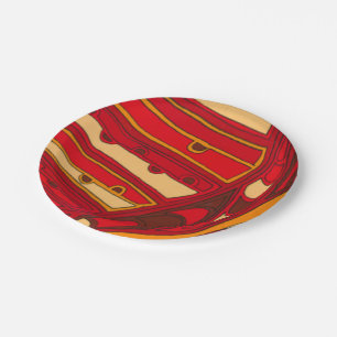 Abstrakte orange Platten Pappteller