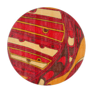 Abstrakte orange Platten Schneidebrett