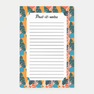 Abstrakte orange Sommer tropische Blätter Post-it Klebezettel