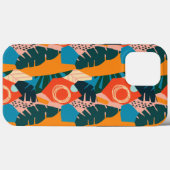 Abstrakte Orange Summer Tropical Blätter Case-Mate iPhone Hülle (Rückseite (Horizontal))