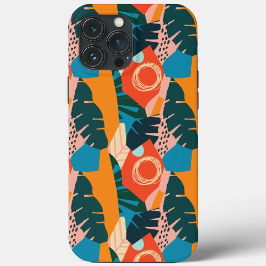 Abstrakte Orange Summer Tropical Blätter Case-Mate iPhone Hülle (Rückseite)