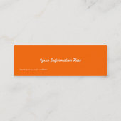 Abstrakte Orange Swirl Lesezeichen Business Cards Mini Visitenkarte (Rückseite)