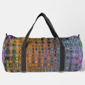 Abstrakte Orange- und Aqua Retro Boomerang Waves Duffle Bag (Vorderseite)