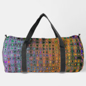 Abstrakte Orange- und Aqua Retro Boomerang Waves Duffle Bag (Rückseite)