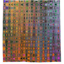 Abstrakte Orange- und Aqua Retro Boomerang Waves