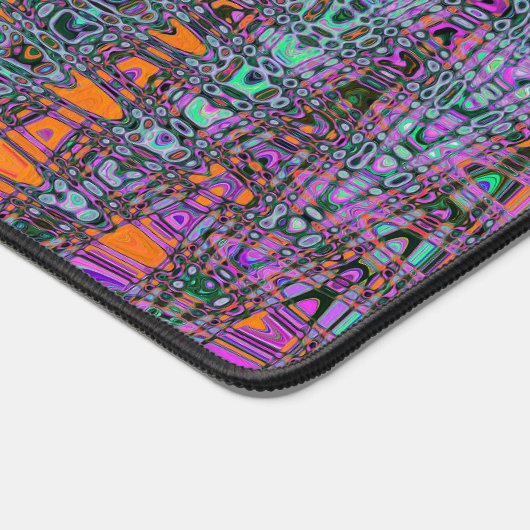 Abstrakte Orange- und Aqua Retro Boomerang Waves Schreibtischunterlage (Ecke)