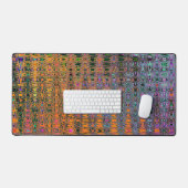 Abstrakte Orange- und Aqua Retro Boomerang Waves Schreibtischunterlage (Tastatur & Maus)