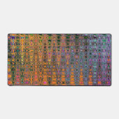 Abstrakte Orange- und Aqua Retro Boomerang Waves Schreibtischunterlage (Vorderseite)