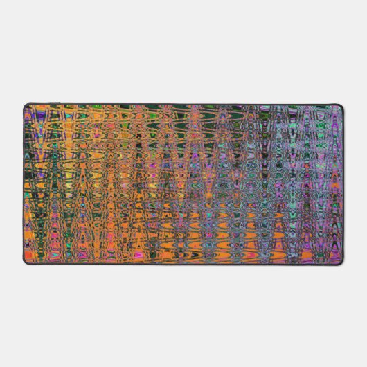 Abstrakte Orange- und Aqua Retro Boomerang Waves Schreibtischunterlage (Vorderseite)