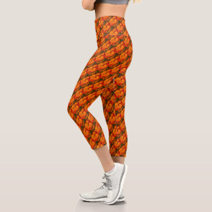 Abstrakte Orange- und Braunformen Capri Leggings