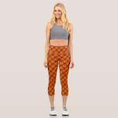 Abstrakte Orange- und Braunformen Capri Leggings (Vorderseite)