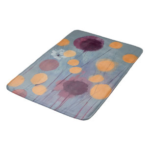 Abstrakte orange und rosa Blumen  Badematte