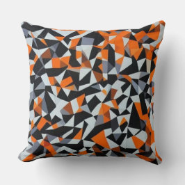 Abstrakte Orange- und Schwarz-Geometrie-Kunst Kissen