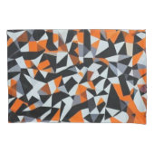 Abstrakte Orange- und Schwarz-Geometrie-Kunst Kissenbezug (Vorderseite-Links)