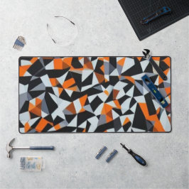 Abstrakte Orange- und Schwarz-Geometrie-Kunst Schreibtischunterlage