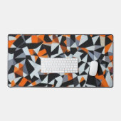 Abstrakte Orange- und Schwarz-Geometrie-Kunst Schreibtischunterlage (Tastatur & Maus)