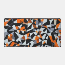 Abstrakte Orange- und Schwarz-Geometrie-Kunst Schreibtischunterlage