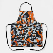 Abstrakte Orange- und Schwarz-Geometrie-Kunst Schürze (Vorderseite)