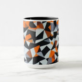 Abstrakte Orange- und Schwarz-Geometrie-Kunst Tasse (Zentrum)