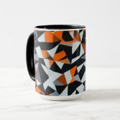 Abstrakte Orange- und Schwarz-Geometrie-Kunst Tasse (Vorderseite Links)