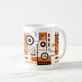 Abstrakte Orange- und Schwarz-Tech-Inspiriert Tass Kaffeetasse (VorderseiteRechts)