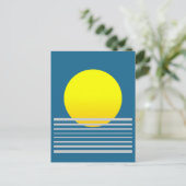 Abstrakte Orangefahr- und Meereslandschaft Postkarte (Stehend Vorderseite)