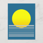 Abstrakte Orangefahr- und Meereslandschaft Postkarte (Vorderseite)