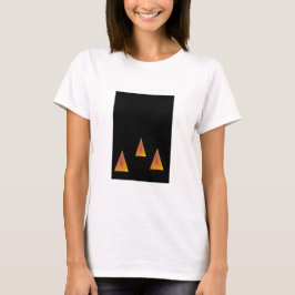 Abstrakte orangefarbene Dreiecke in Schwarz T-Shirt