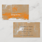 Abstrakte orangefarbene Farbe Nr. 24 Visitenkarte (Vorne/Hinten)