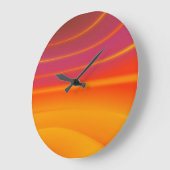 Abstrakte orangefarbene, kreisförmige Uhr (Winkel)