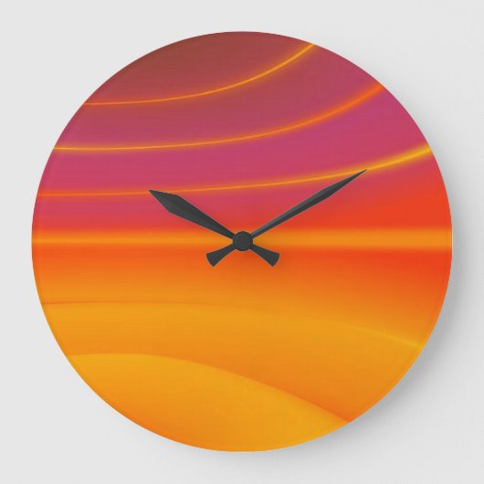Abstrakte orangefarbene, kreisförmige Uhr (Vorderseite)