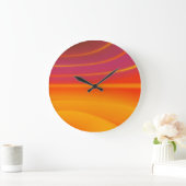 Abstrakte orangefarbene, kreisförmige Uhr (Zuhause)