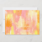 Abstrakte Orangen-Gelb-Rosa-Hochzeit Einladung (Rückseite)