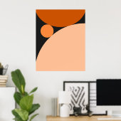 Abstrakte Orangen- und Pfirsichkreise Poster (Heimbüro)