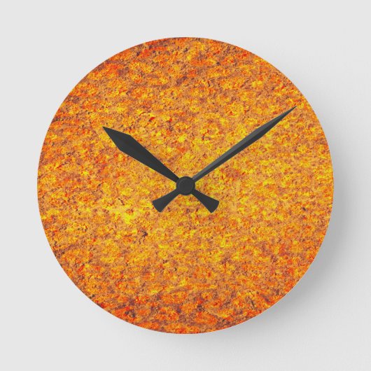 Abstrakte Orangenmalerei Runde Wanduhr (Vorderseite)
