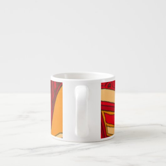 Abstrakte Orangenpanels Espressotasse (Rückseite)